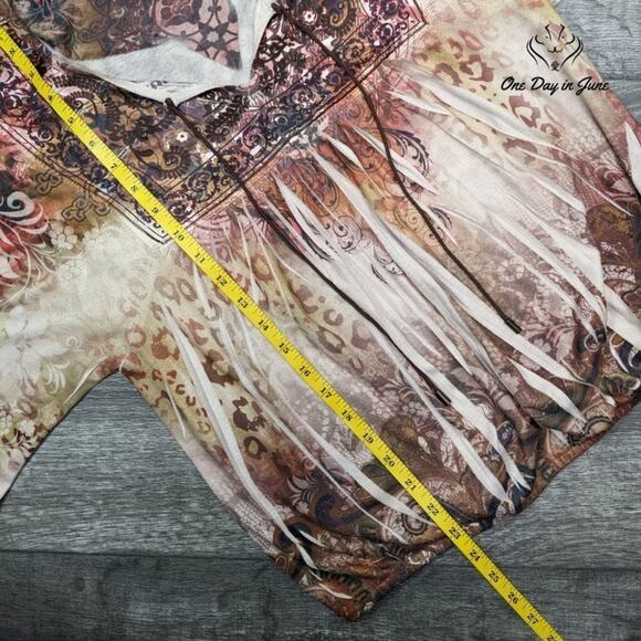 Unity World Wear Petite 3/4 Sleeve Boho Style Top Size PL - Picture 4 of 5